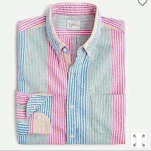 J Crew Seersucker Button Down